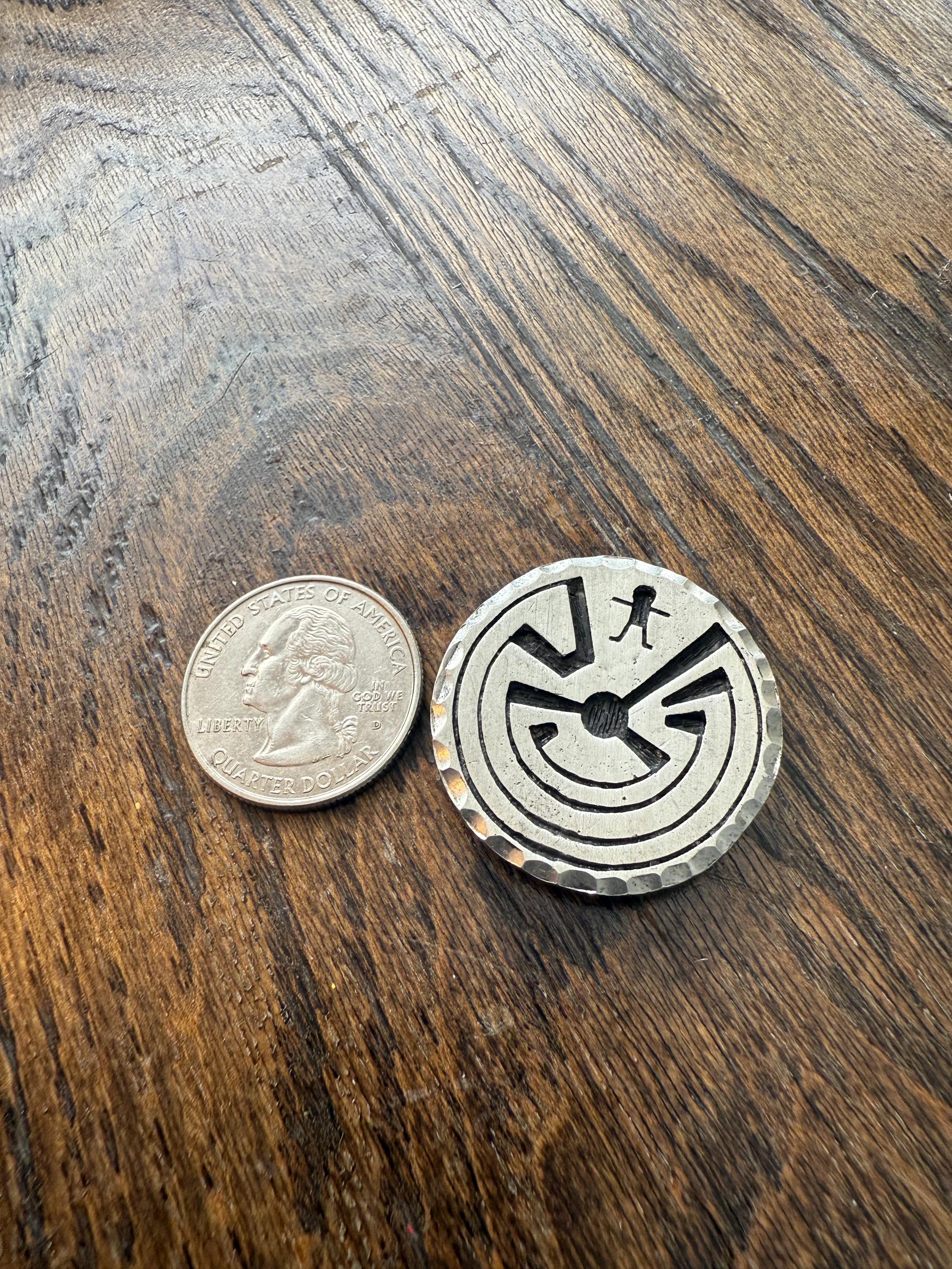 Silver Maze Button Cover