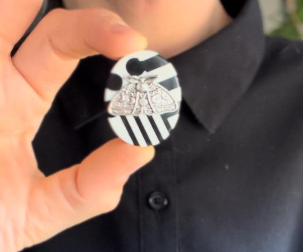 Geometric Moth Button Cover