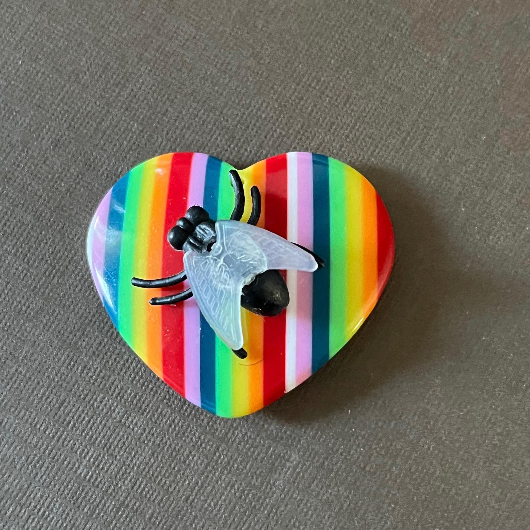 Fly Rainbow Button Cover