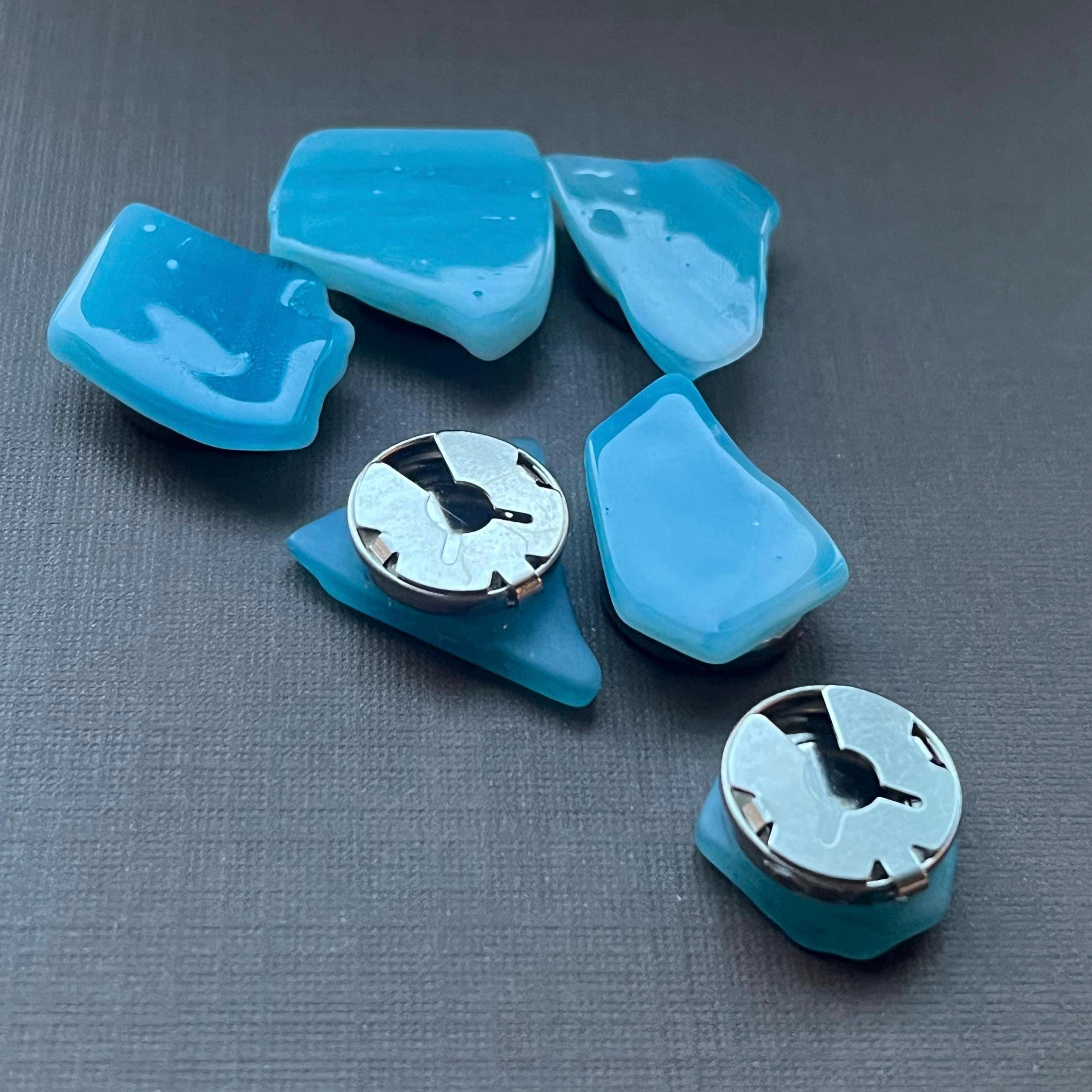 Sea Glass and Resin Button Cover Set