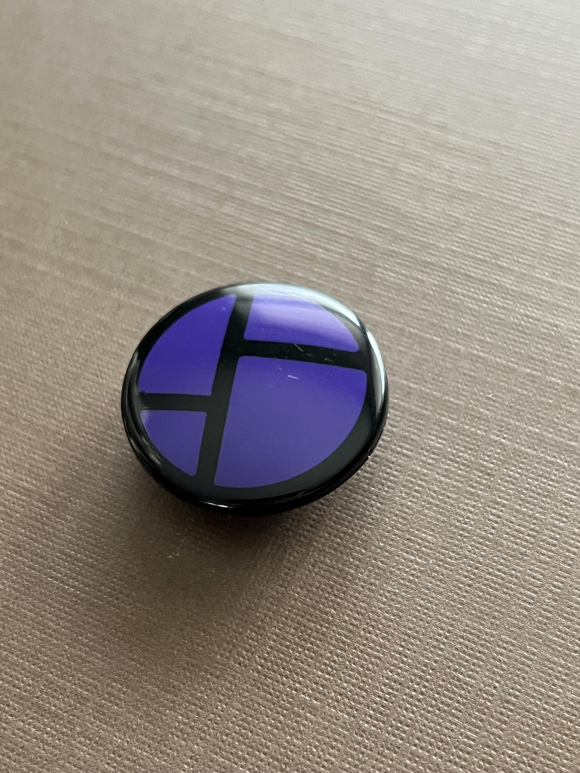 Purple Geometric Button Cover