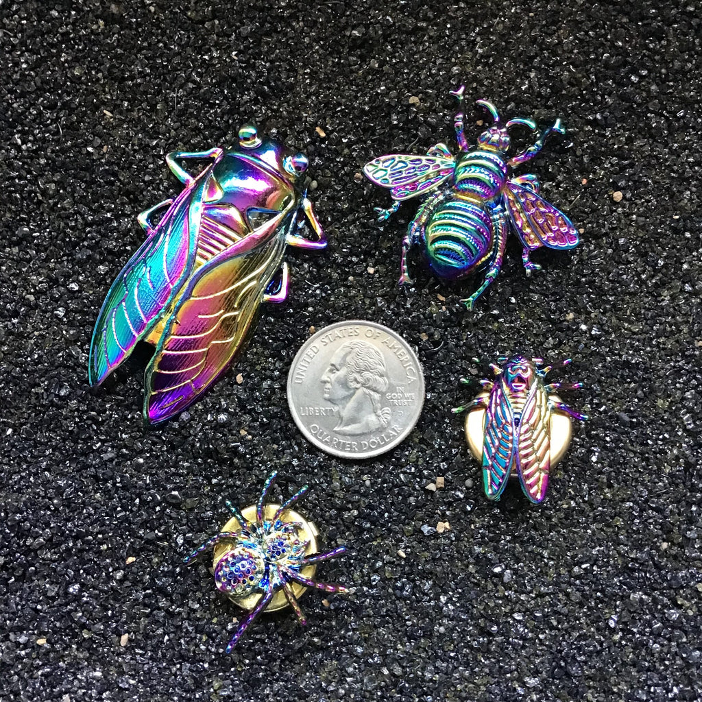 Rainbow Insect Pendant Button Covers
