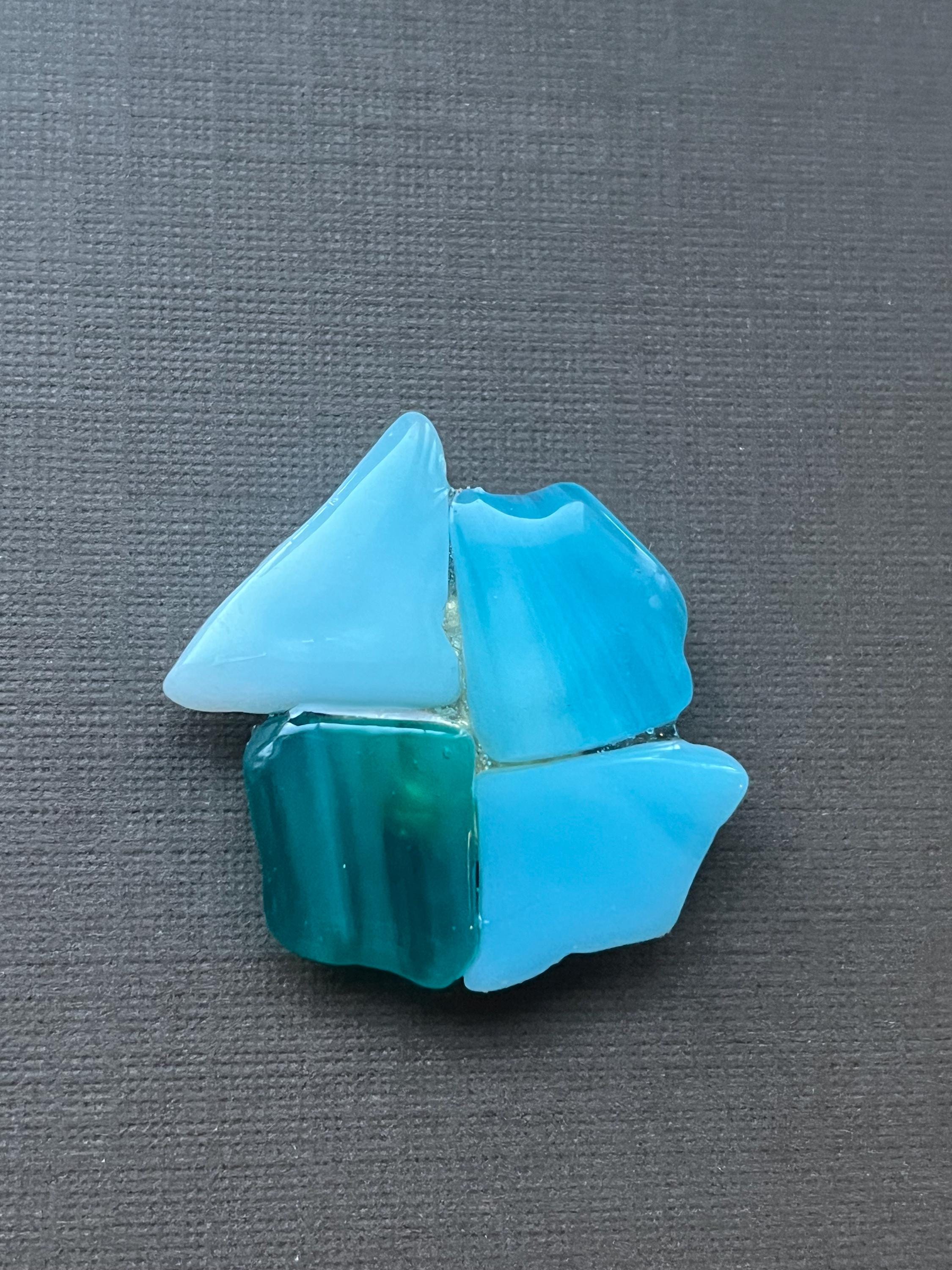 Sea Glass and Resin Button Cover