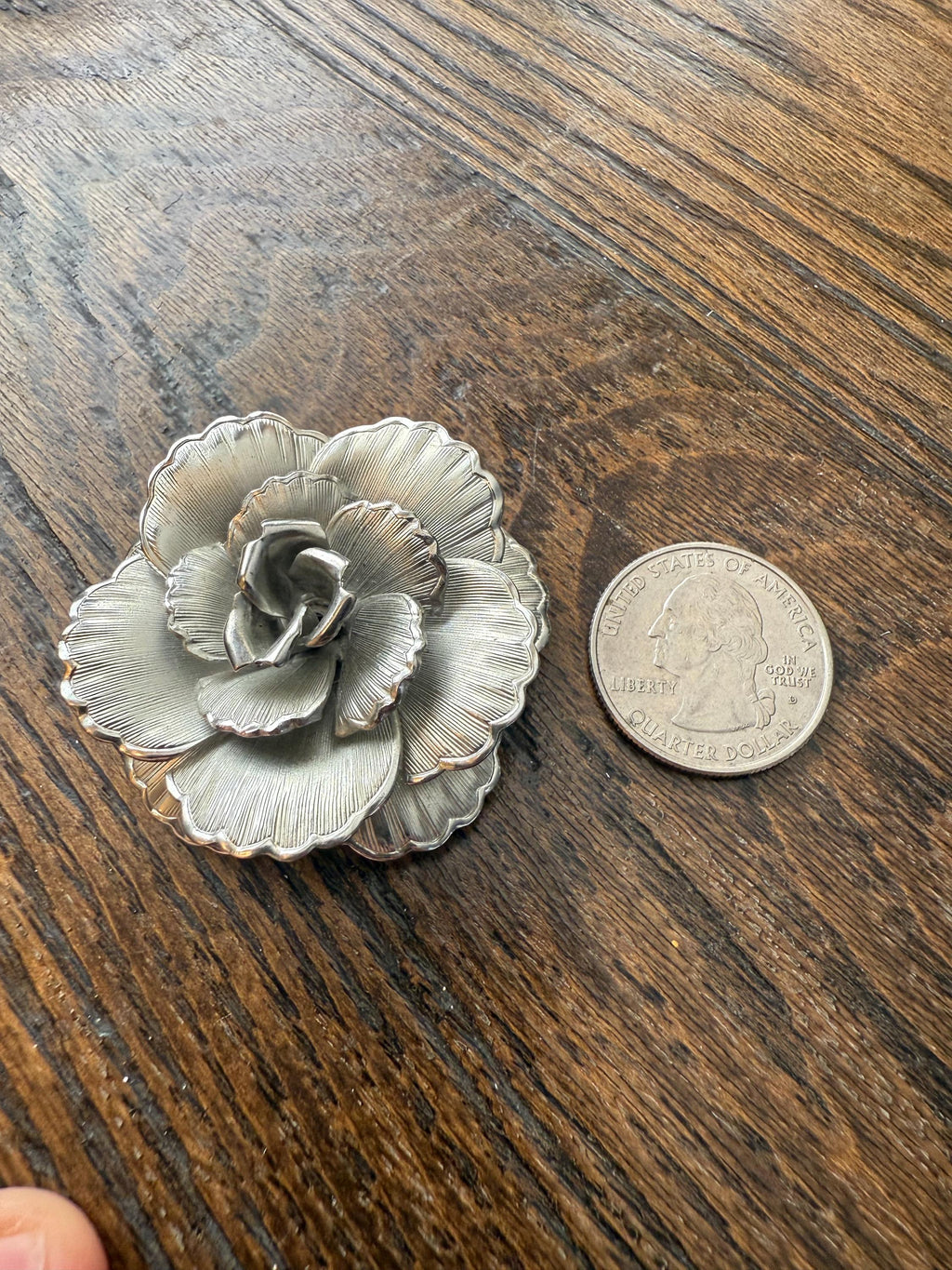Silver Rose Bolo Tie