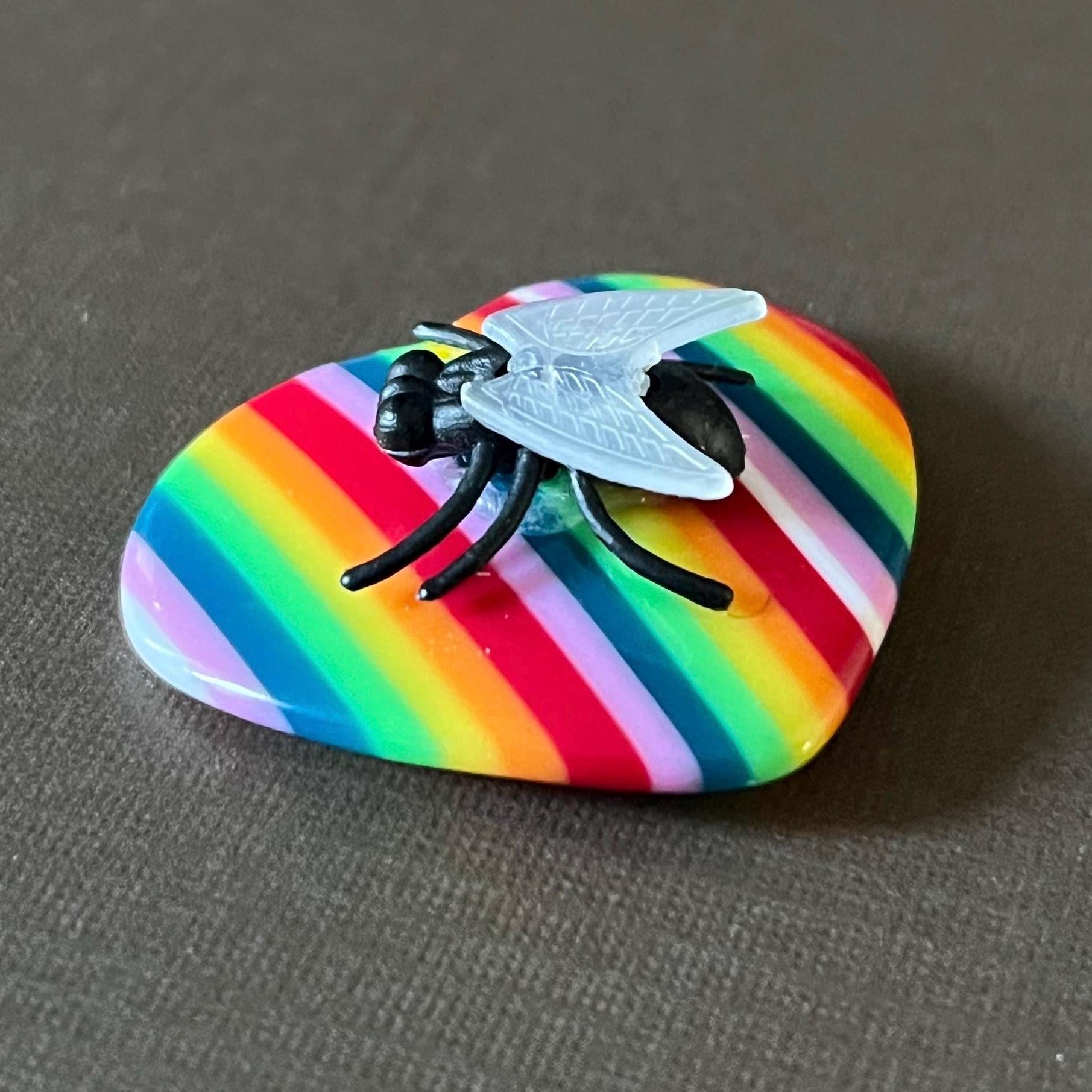 Fly Rainbow Button Cover