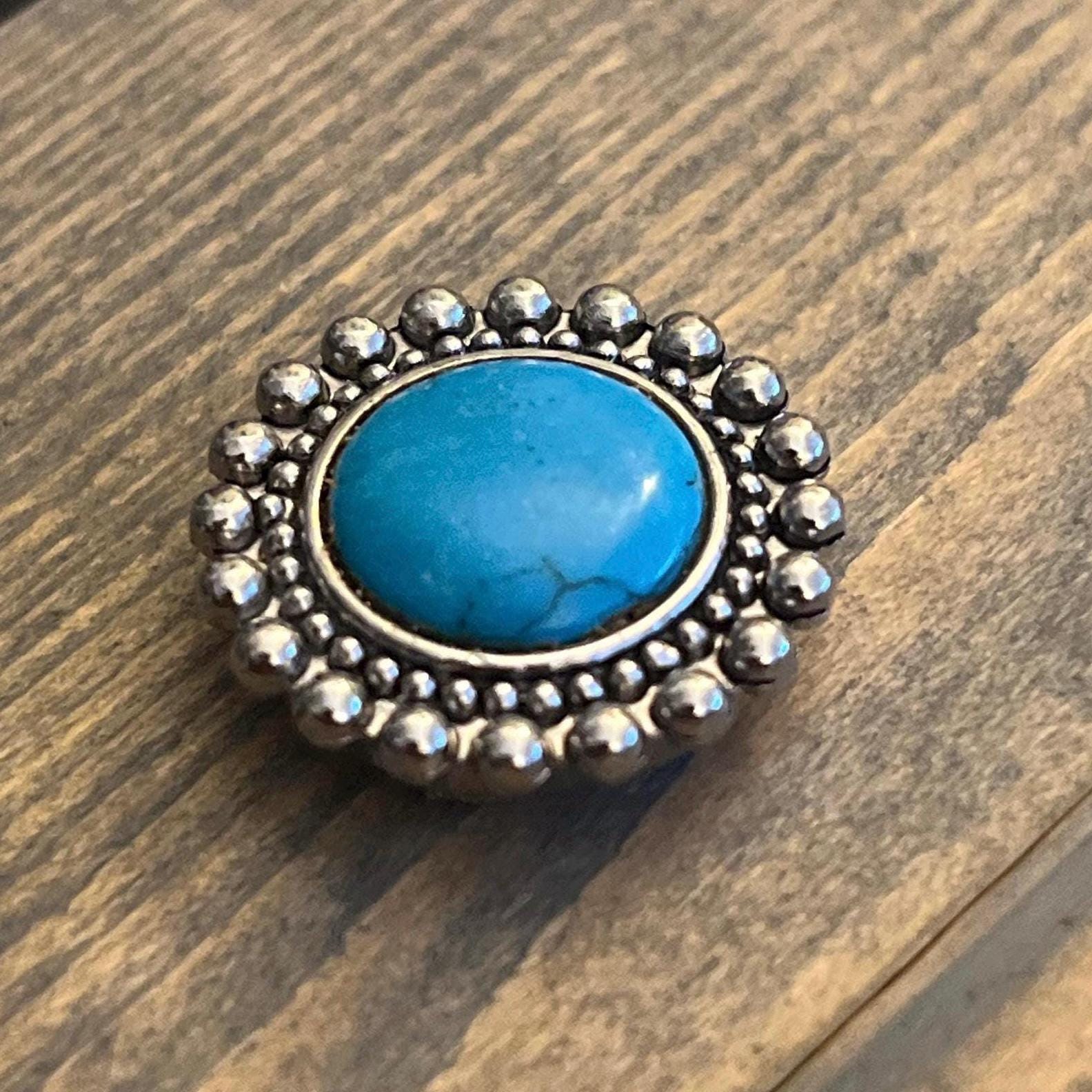 Blue and Silver Button Cover