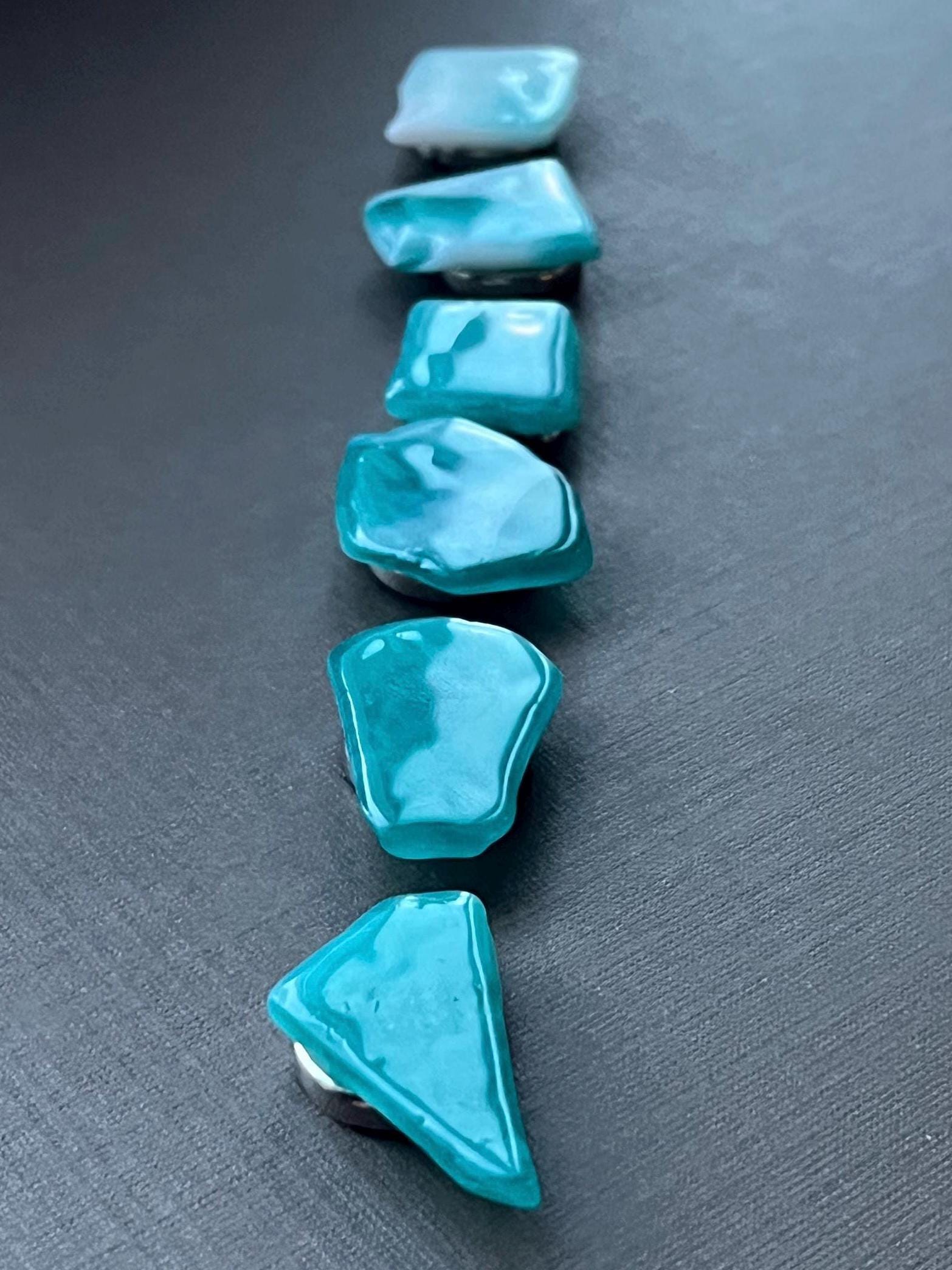 Sea Glass and Resin Button Cover Set
