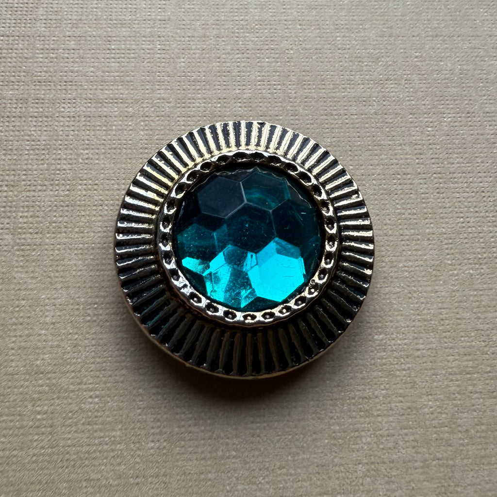 Teal Gem Button Cover