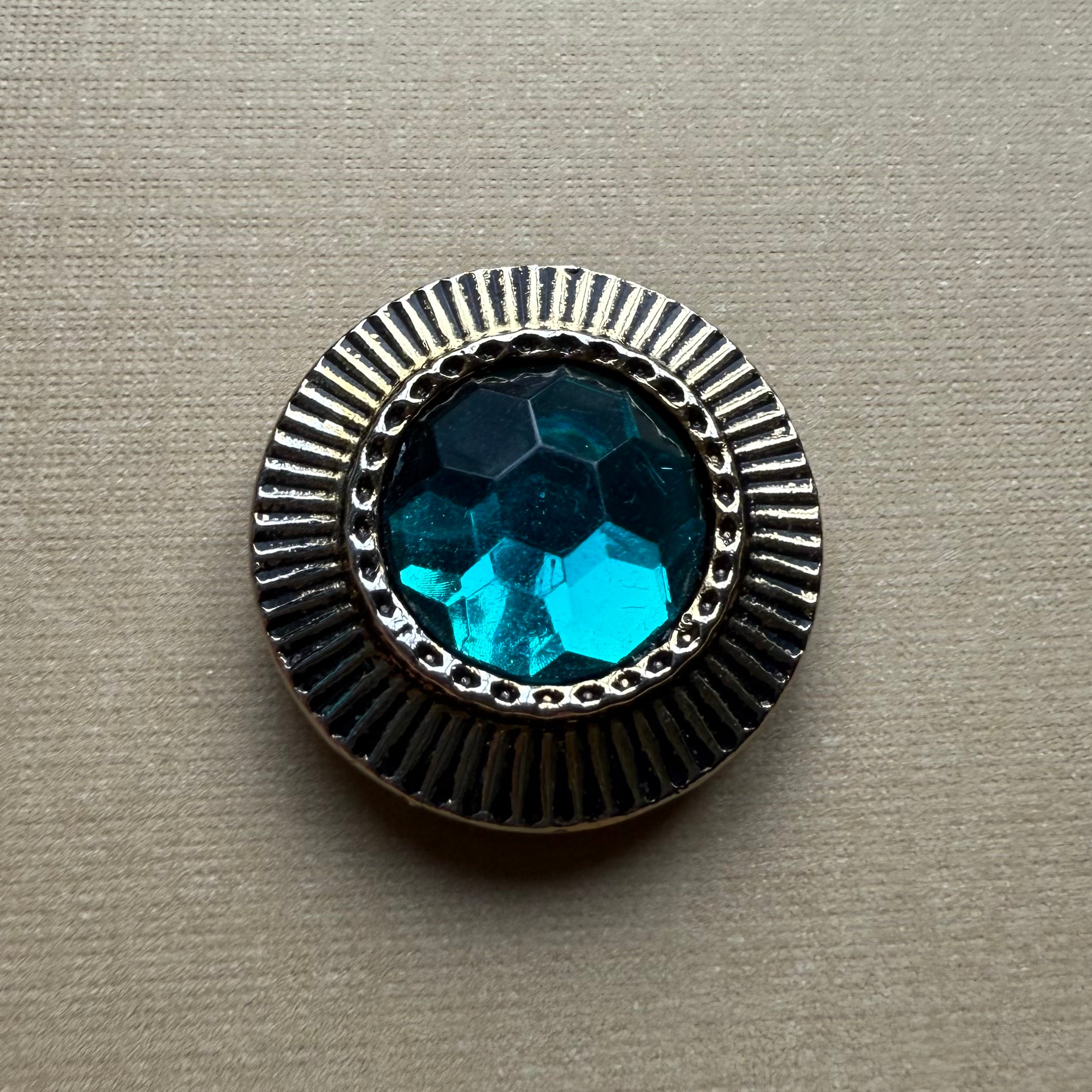 Teal Gem Button Cover