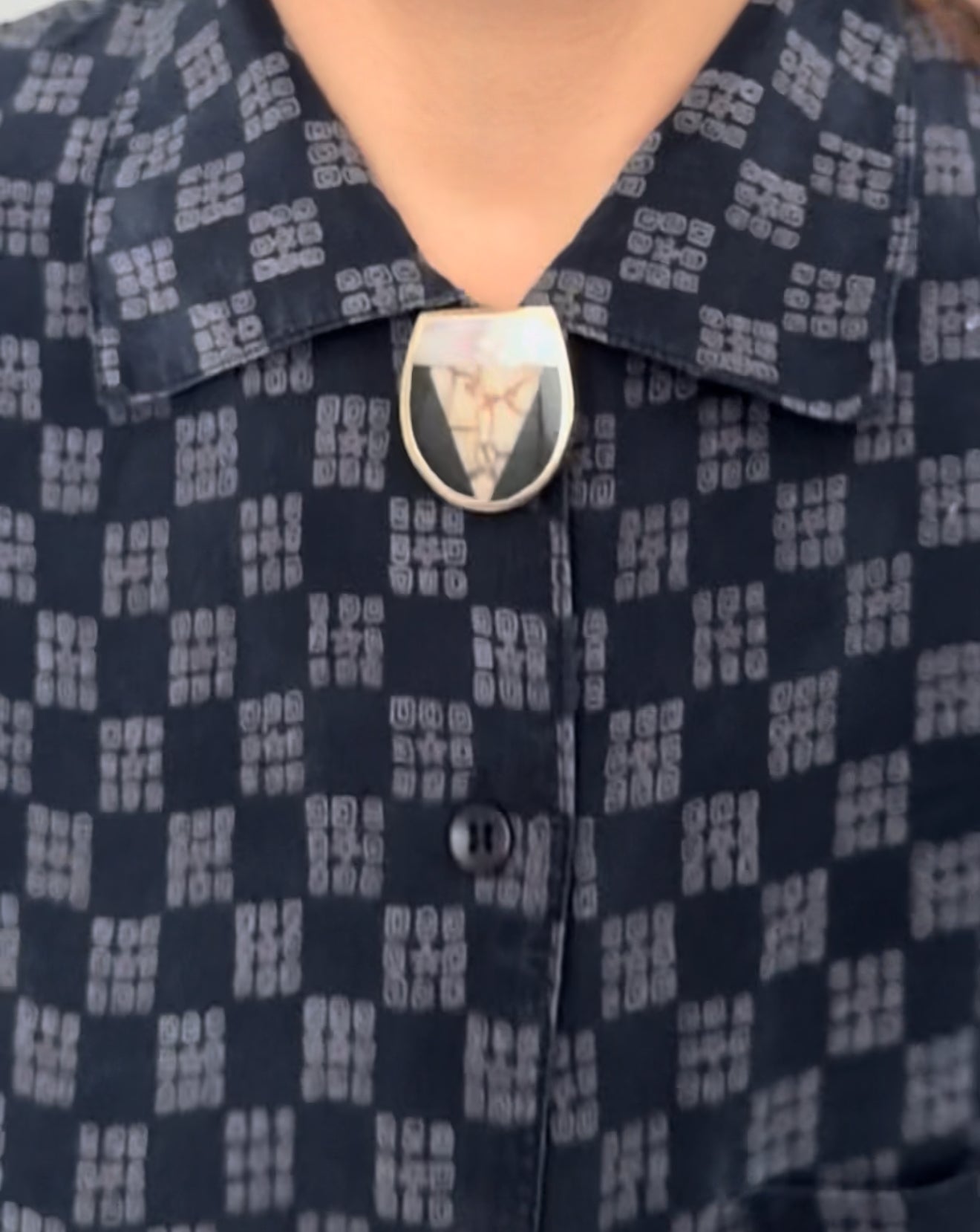 Geometric Stone Button Cover