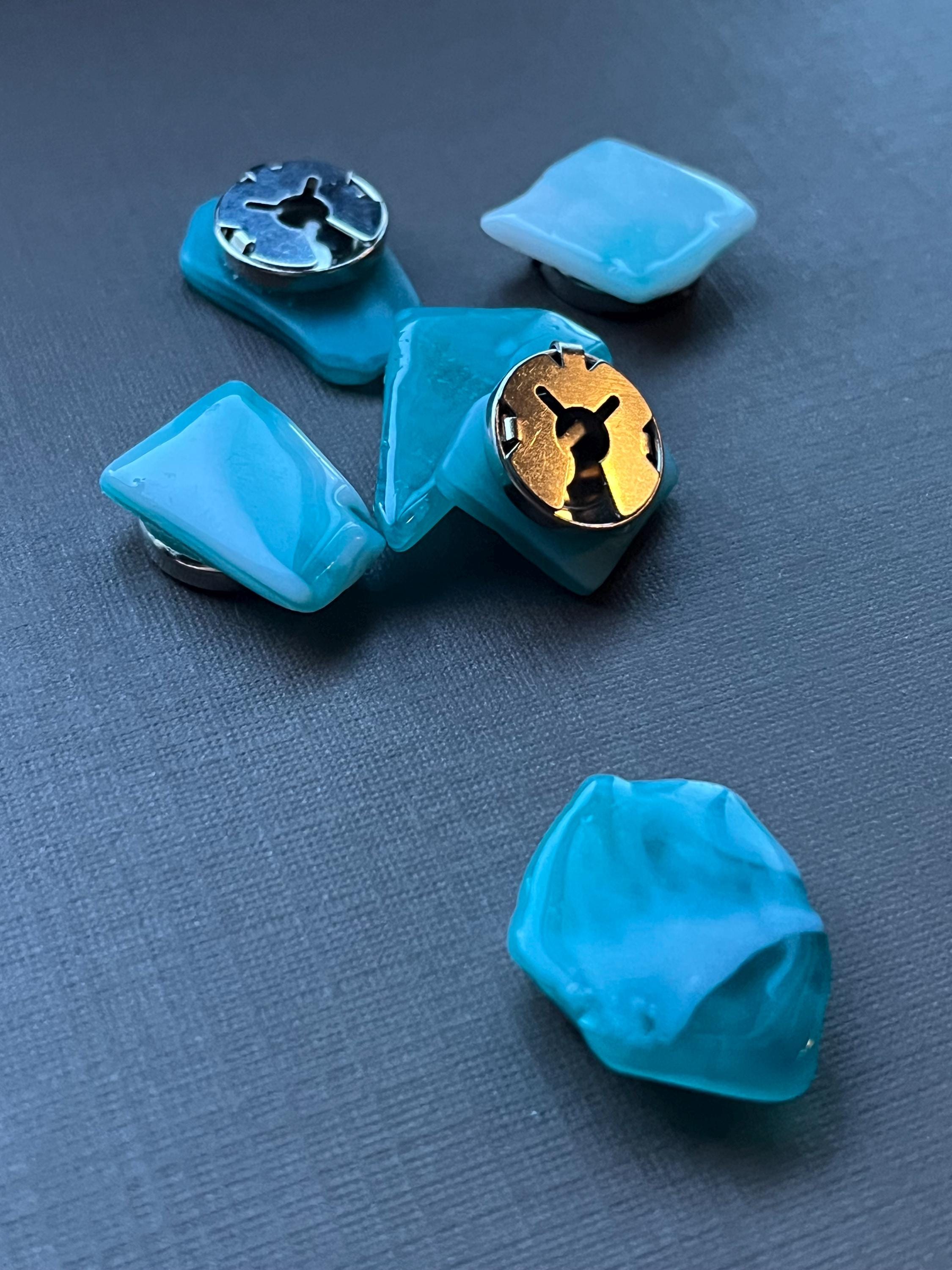 Sea Glass and Resin Button Cover Set