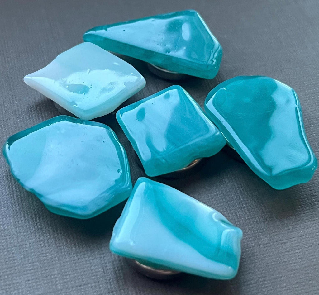 Sea Glass and Resin Button Cover Set