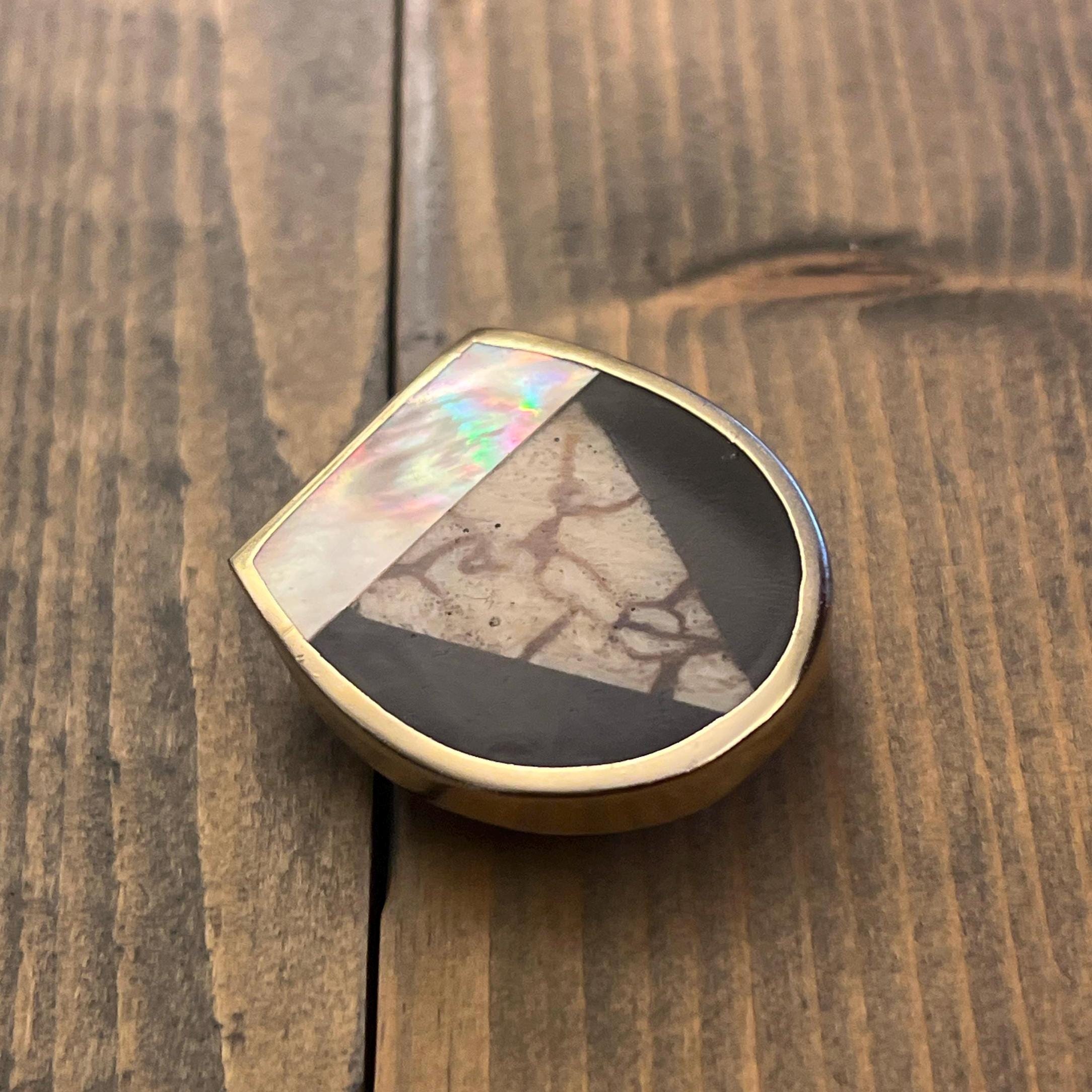 Geometric Stone Button Cover
