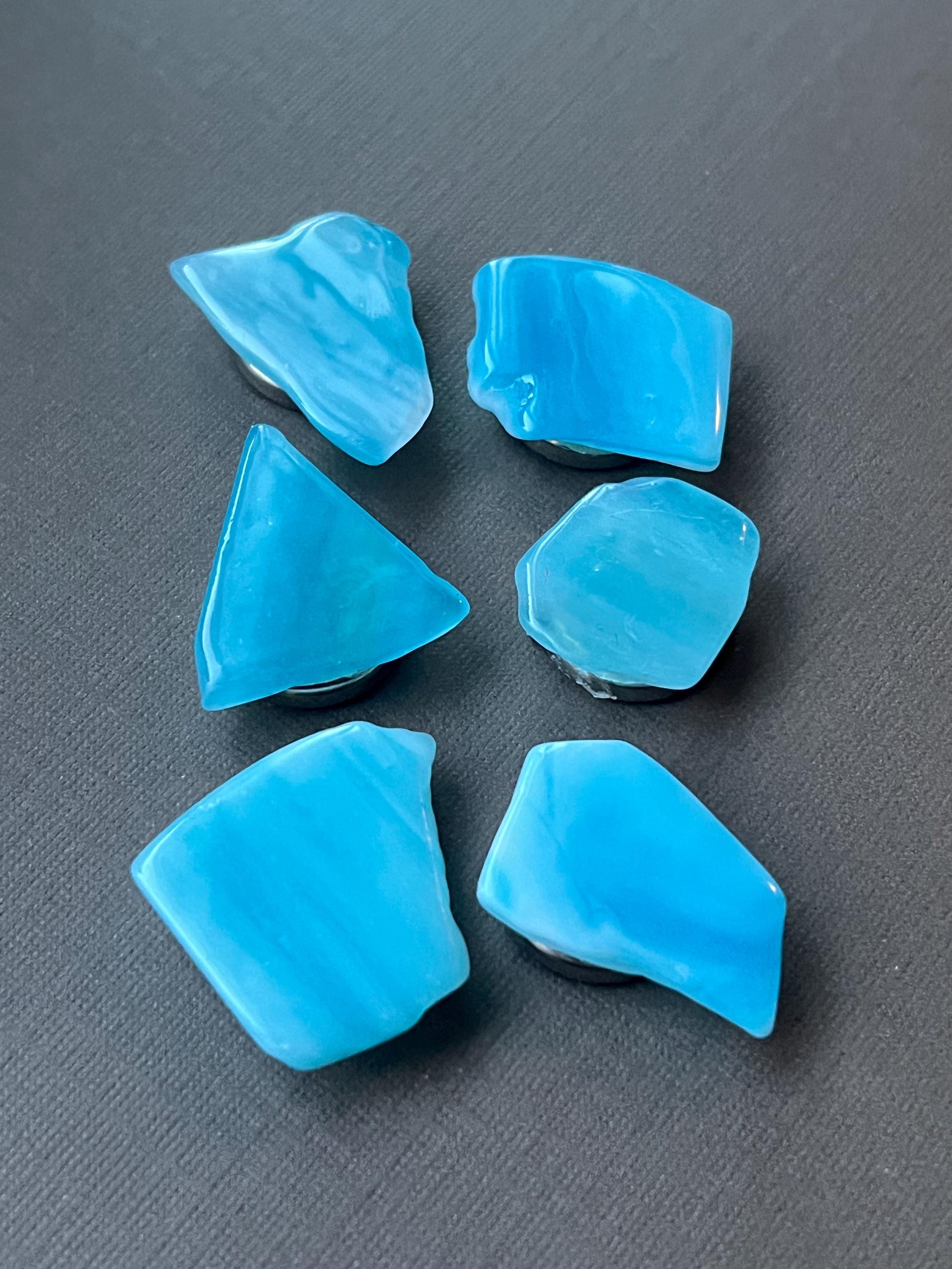 Sea Glass and Resin Button Cover Set
