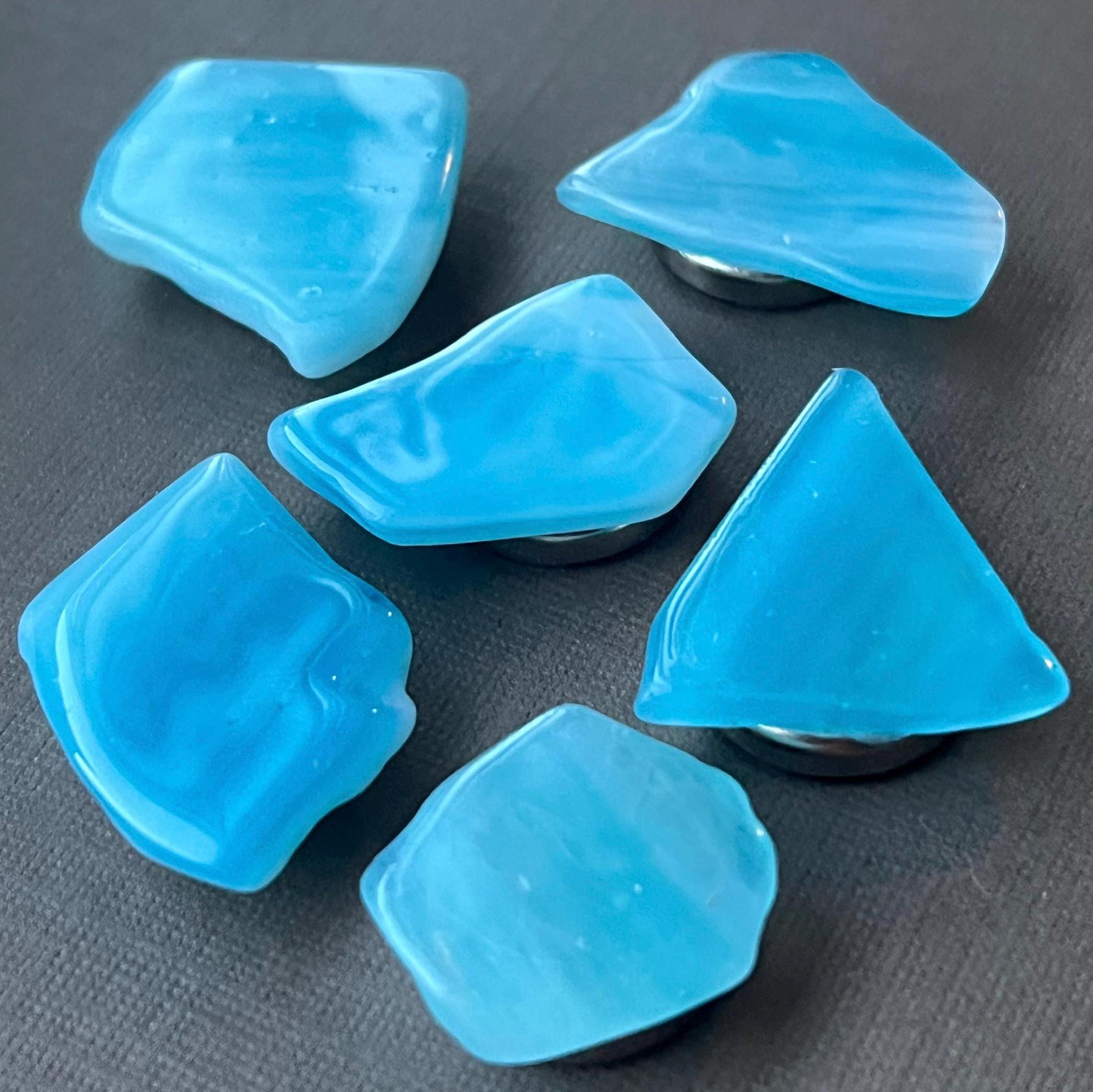Sea Glass and Resin Button Cover Set
