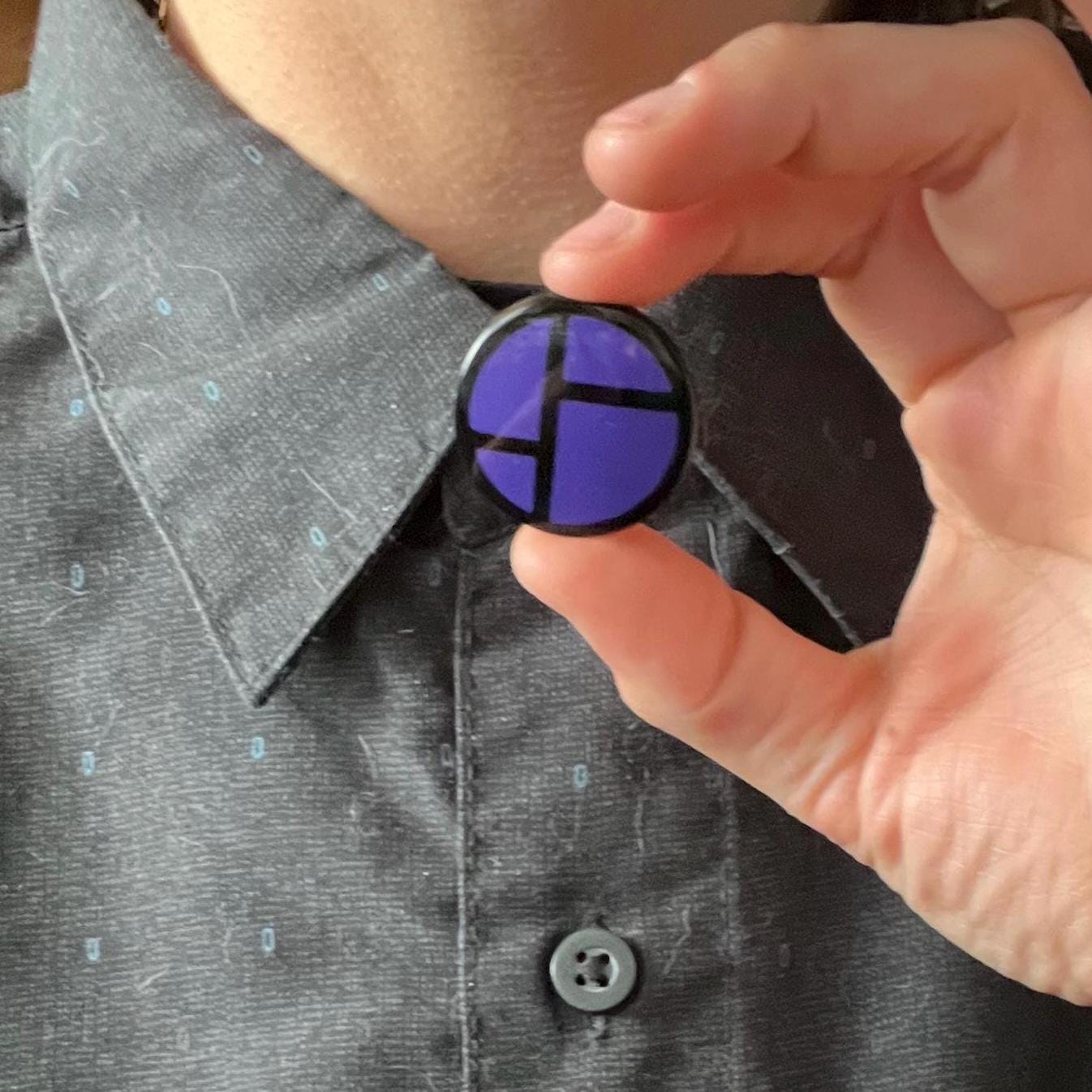 Purple Geometric Button Cover