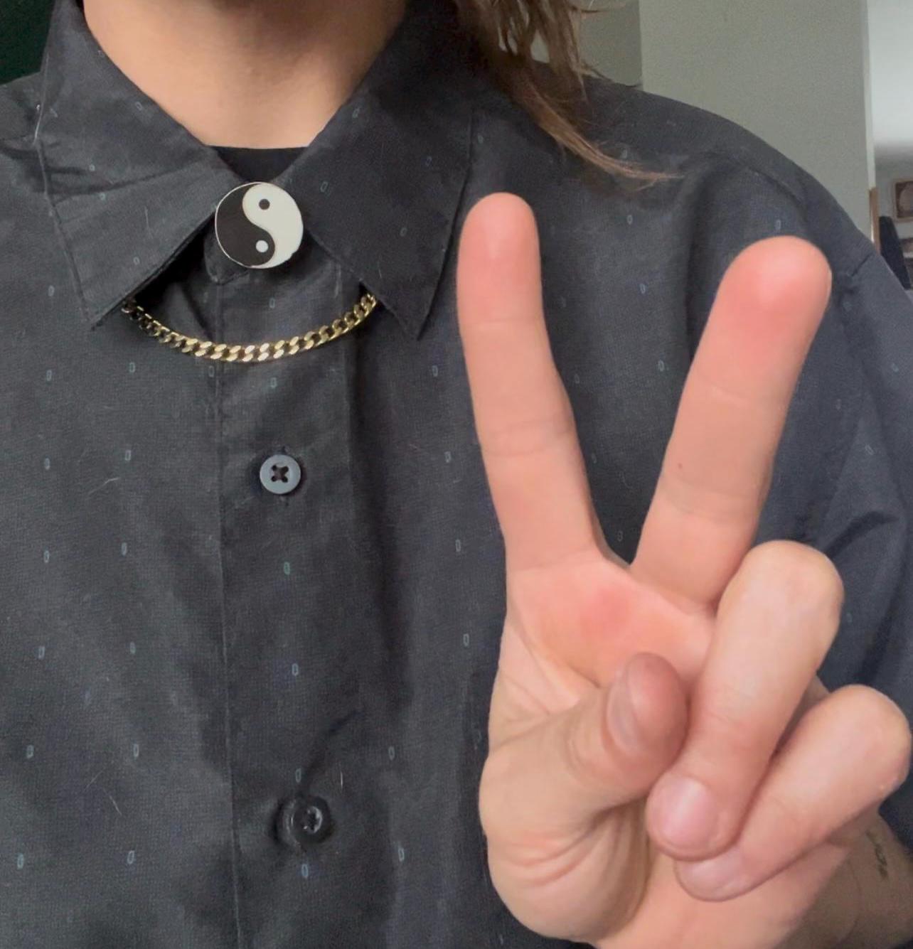 Vintage Yin-Yang Button Cover